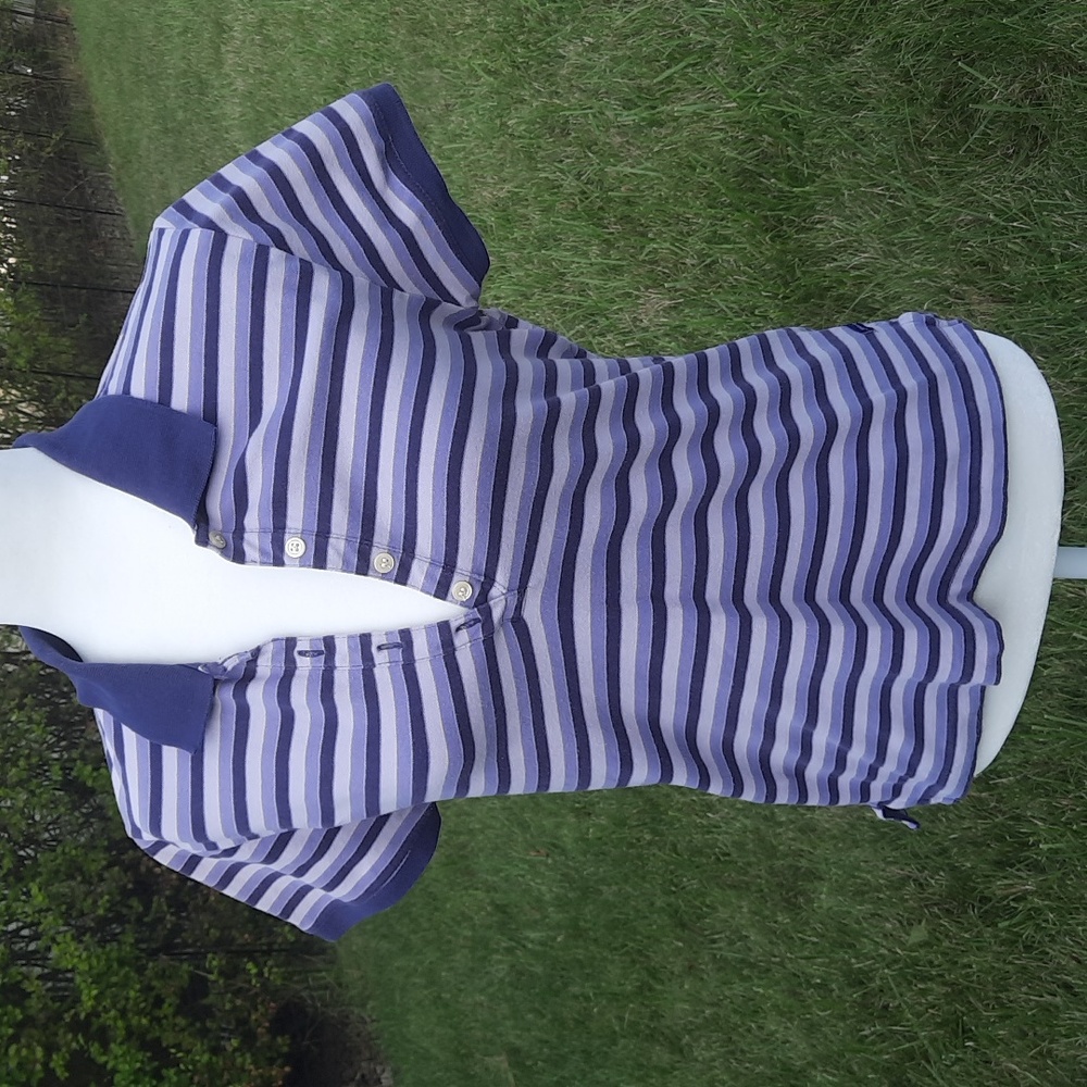 American Eagle Outfitters Women’s Purple Stripe Stretch Polo